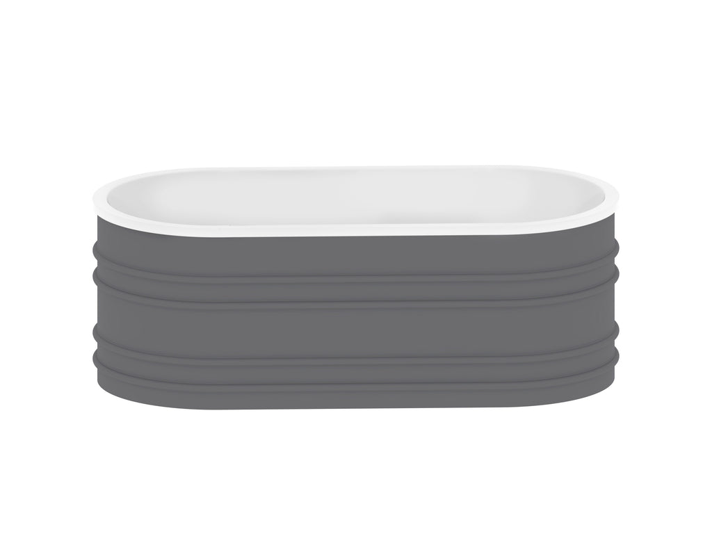 Belbagno Bucciano Resin Stone Bathtub 1675mm - Stone Grey - Wellsons