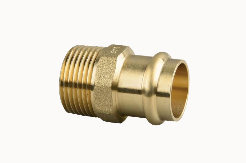 Copper Press Brass Male Coupling Gas 15MM x 3/4