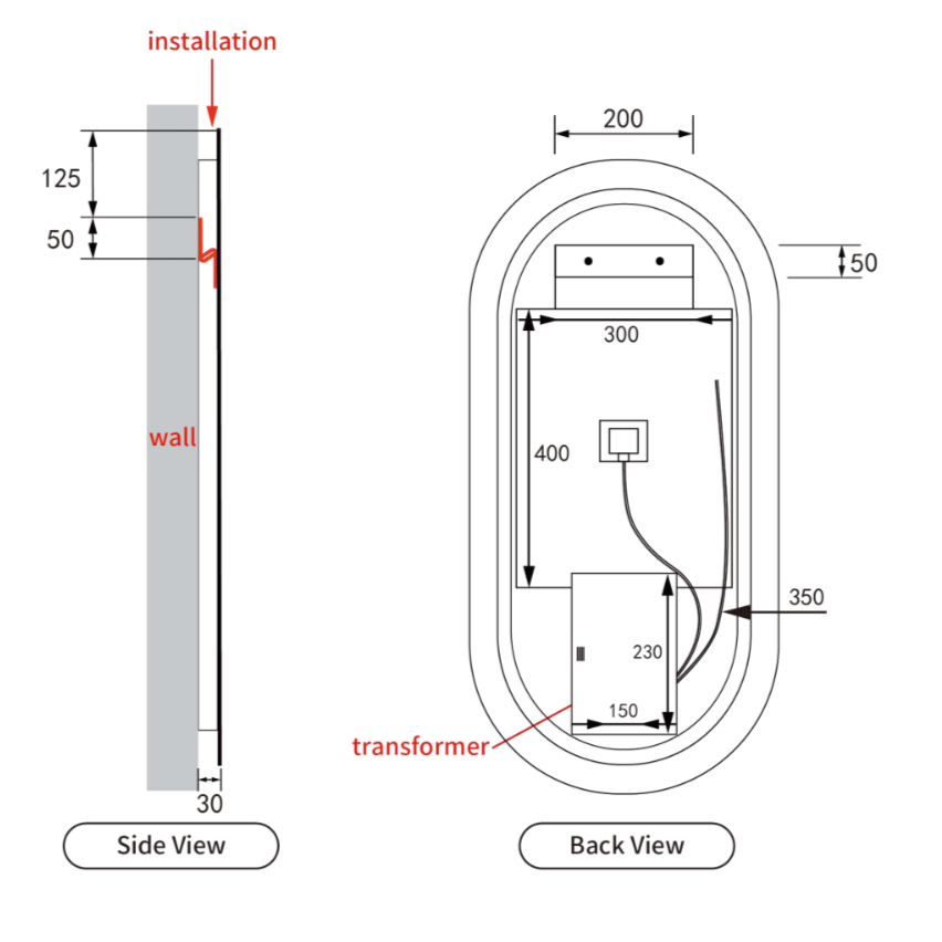 Aulic Beau Monde LED Mirror with Touch-Free Sensor