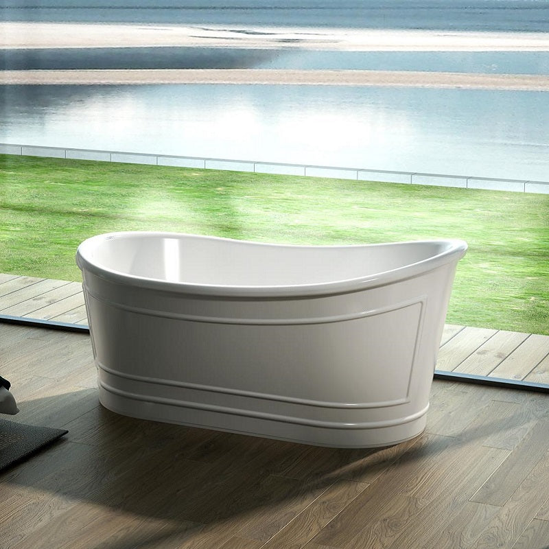 Belbagno Ritz Resin Stone Bathtub 1675mm - Matte White - Wellsons
