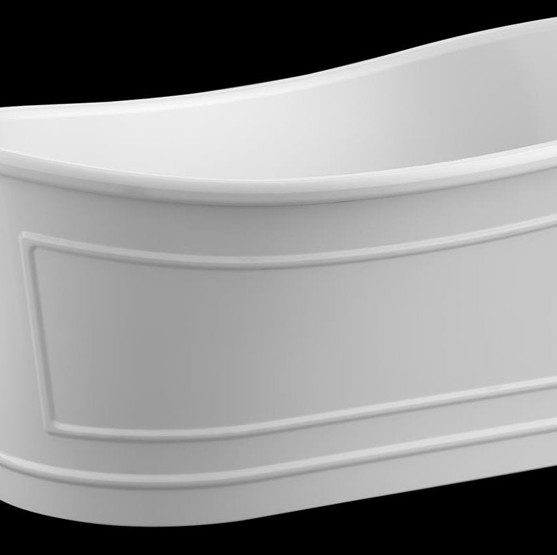 Belbagno Ritz Resin Stone Bathtub 1675mm - Matte White - Wellsons