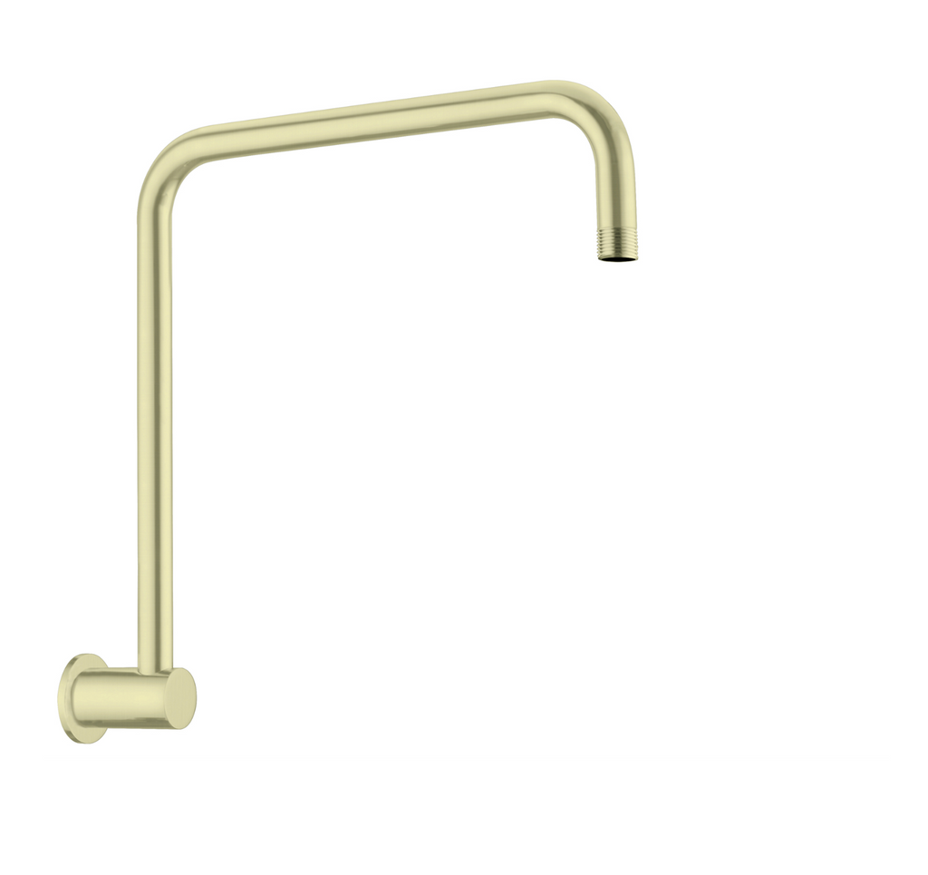 Nero Round Swivel Shower Arm - Brushed Gold