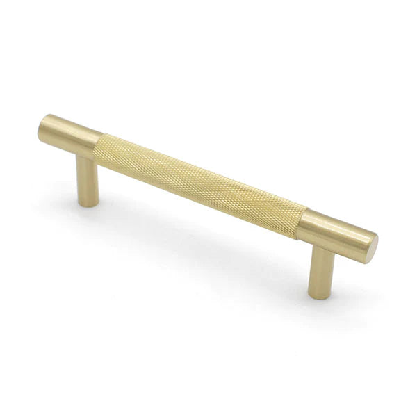 Manovella Brushed Brass Knurled Drawer Pull - Charmian