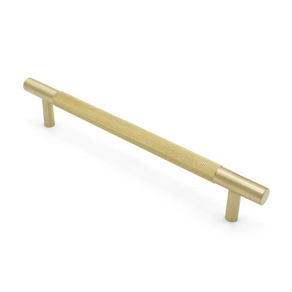 Manovella Brushed Brass Knurled Drawer Pull - Charmian