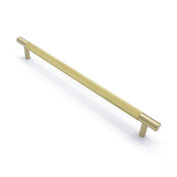 Manovella Brushed Brass Knurled Drawer Pull - Charmian