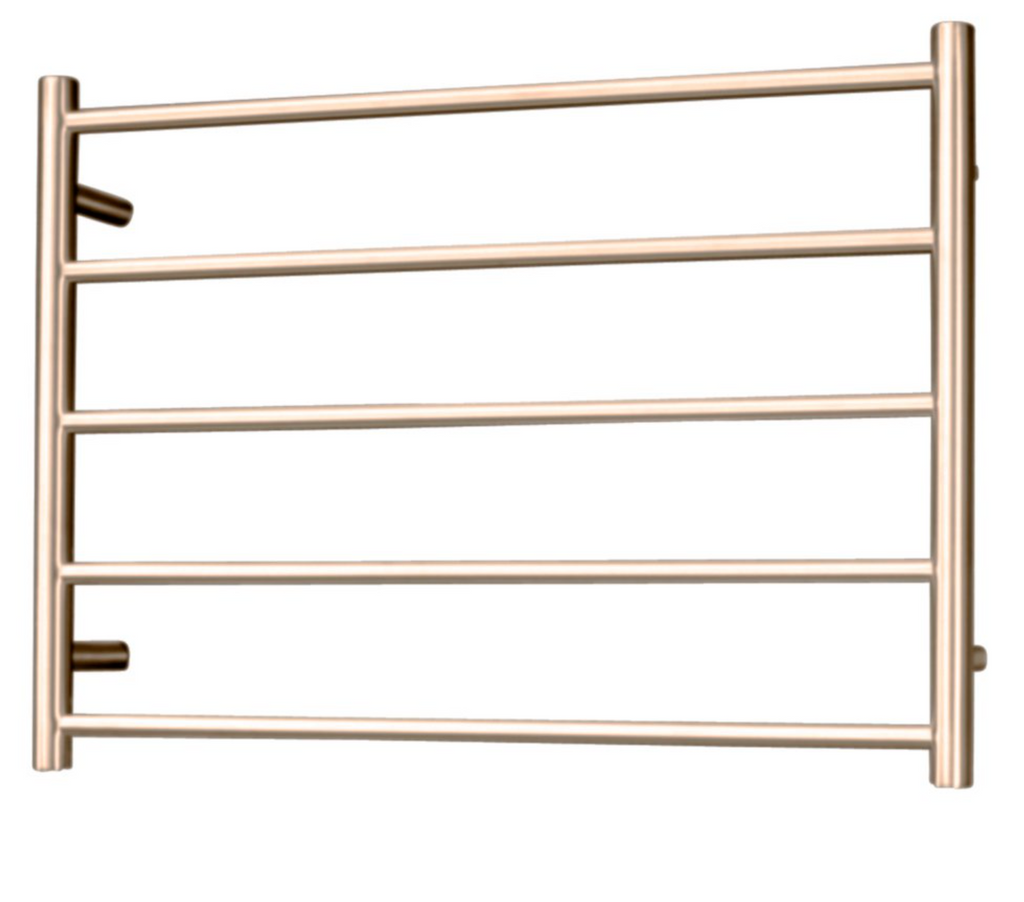 Radiant Heating Round Bars 240V Heated Towel Rails Champagne 750 x 550