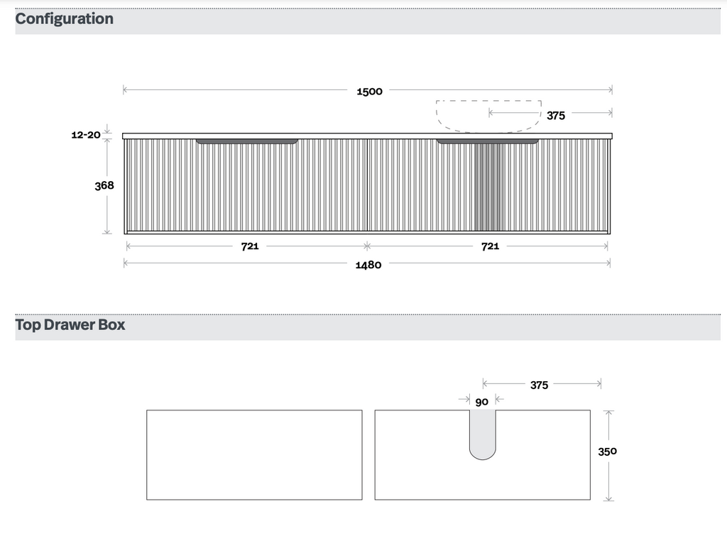 Marquis Cove Wall Hung Vanity - Wellsons