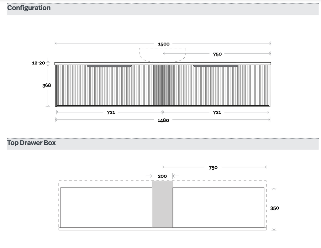 Marquis Cove Wall Hung Vanity - Wellsons