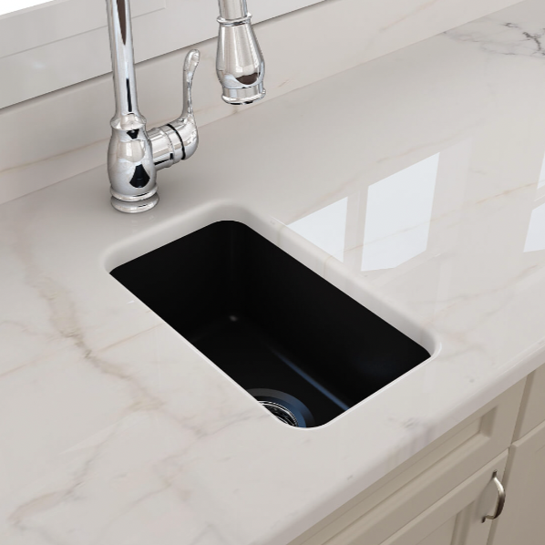 Turner Hastings Cuisine 30x46 Inset / Undermount Fireclay Sink - Matte Black