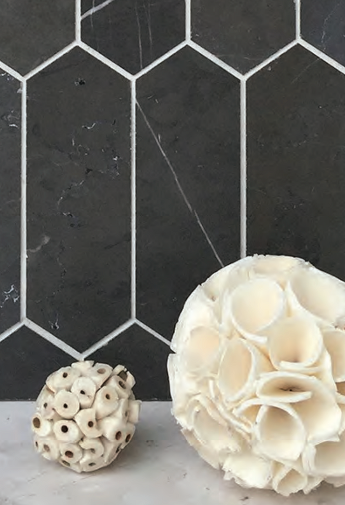 Deca Black Honed Long Hexagon Tile