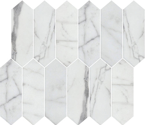 Deca White Honed Long Hexagon Tile