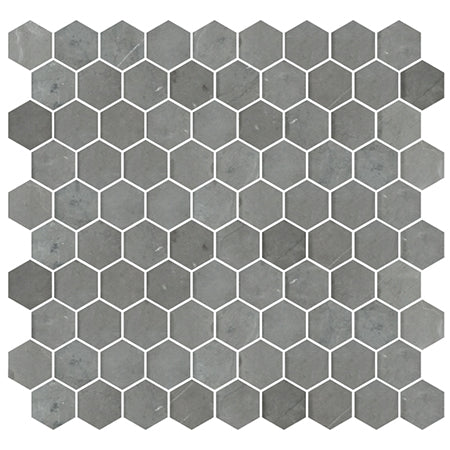 Deca Dark Grey Honed Hexagon Tile