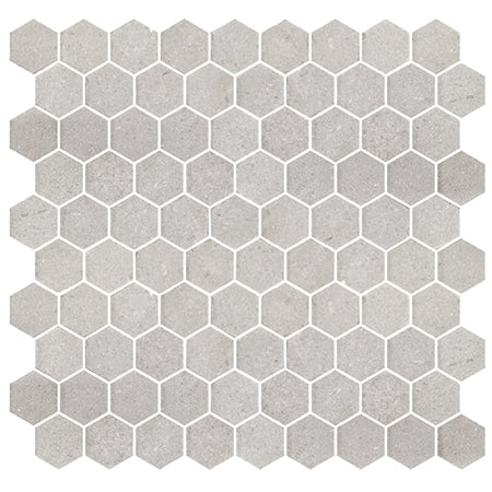 Deca Light Grey Honed Hexagon Tile