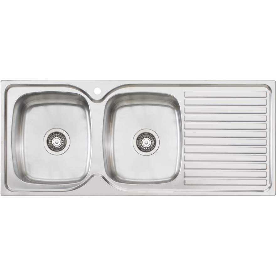 Oliveri Endeavour Double Bowl Sink With Drainer