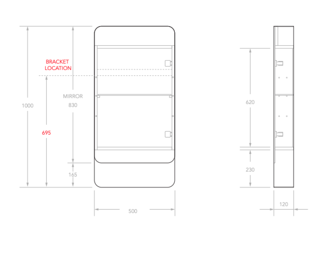 ADP Enzo Mirror 500mm - Wellsons