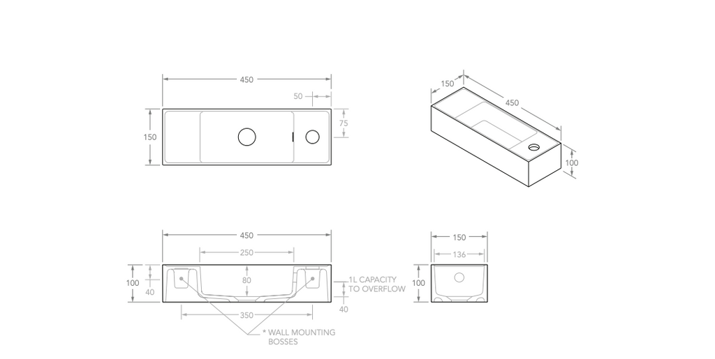 ADP Eon Wall Hung Basin - Gloss White - Wellsons