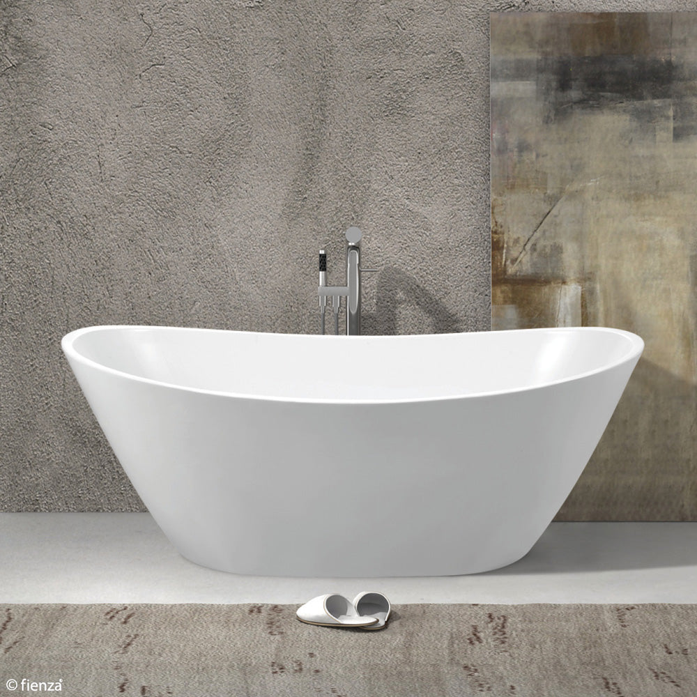 Fienza Paola Freestanding Acrylic Bath 1500mm - Gloss White