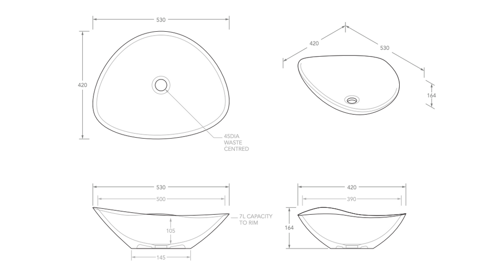 ADP Fiore Above Counter Basin - Gloss White - Wellsons