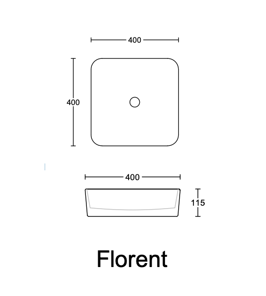 Timberline Florent Above Counter Basin - Gloss White