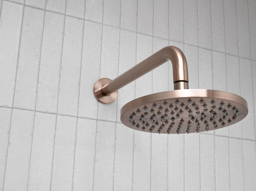 Meir Round Shower Rose - Champagne Rose Gold