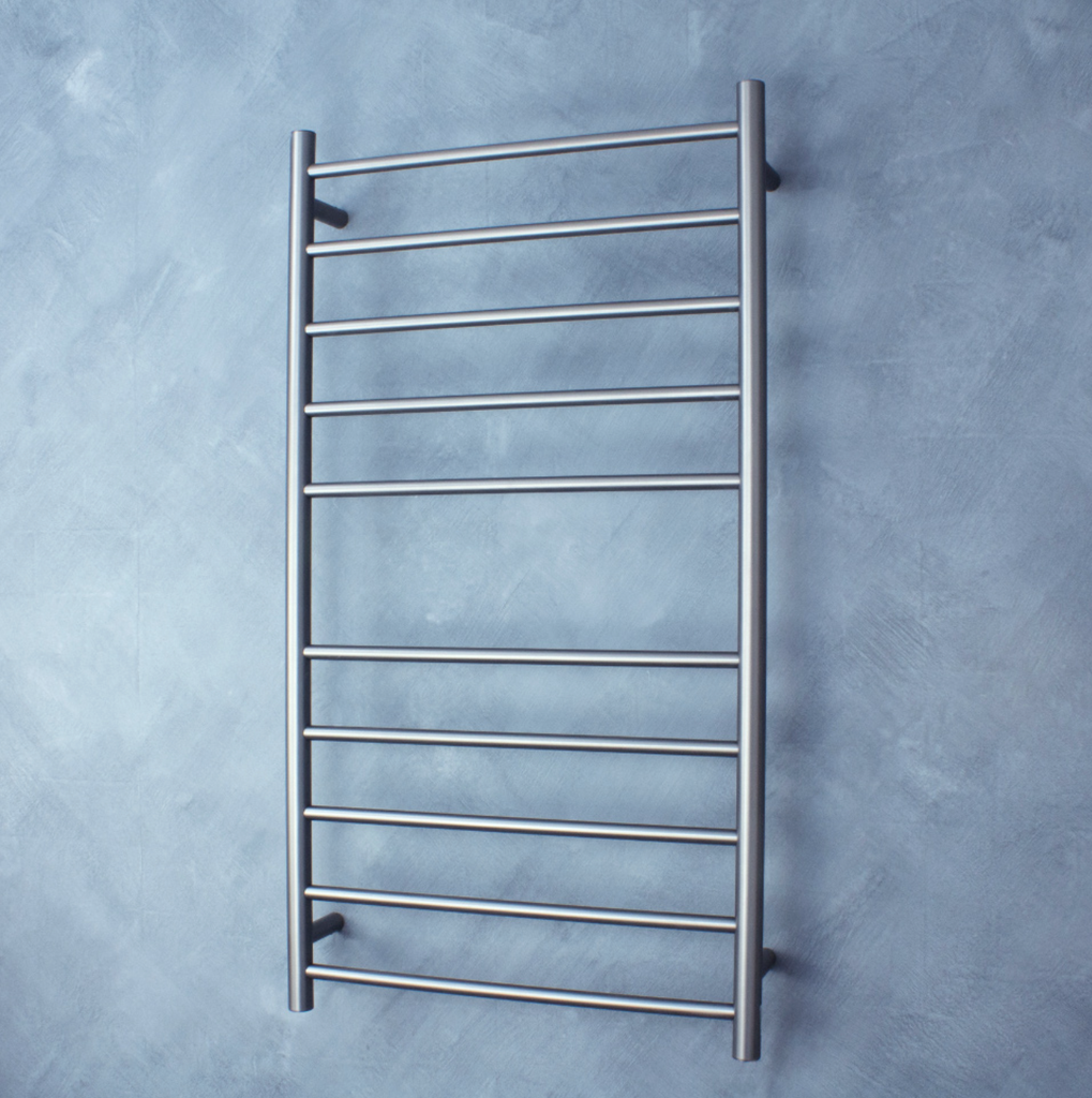 Radiant Heating Round Bars 240V Heated Towel Rails Gunmetal Grey 600 x 1100