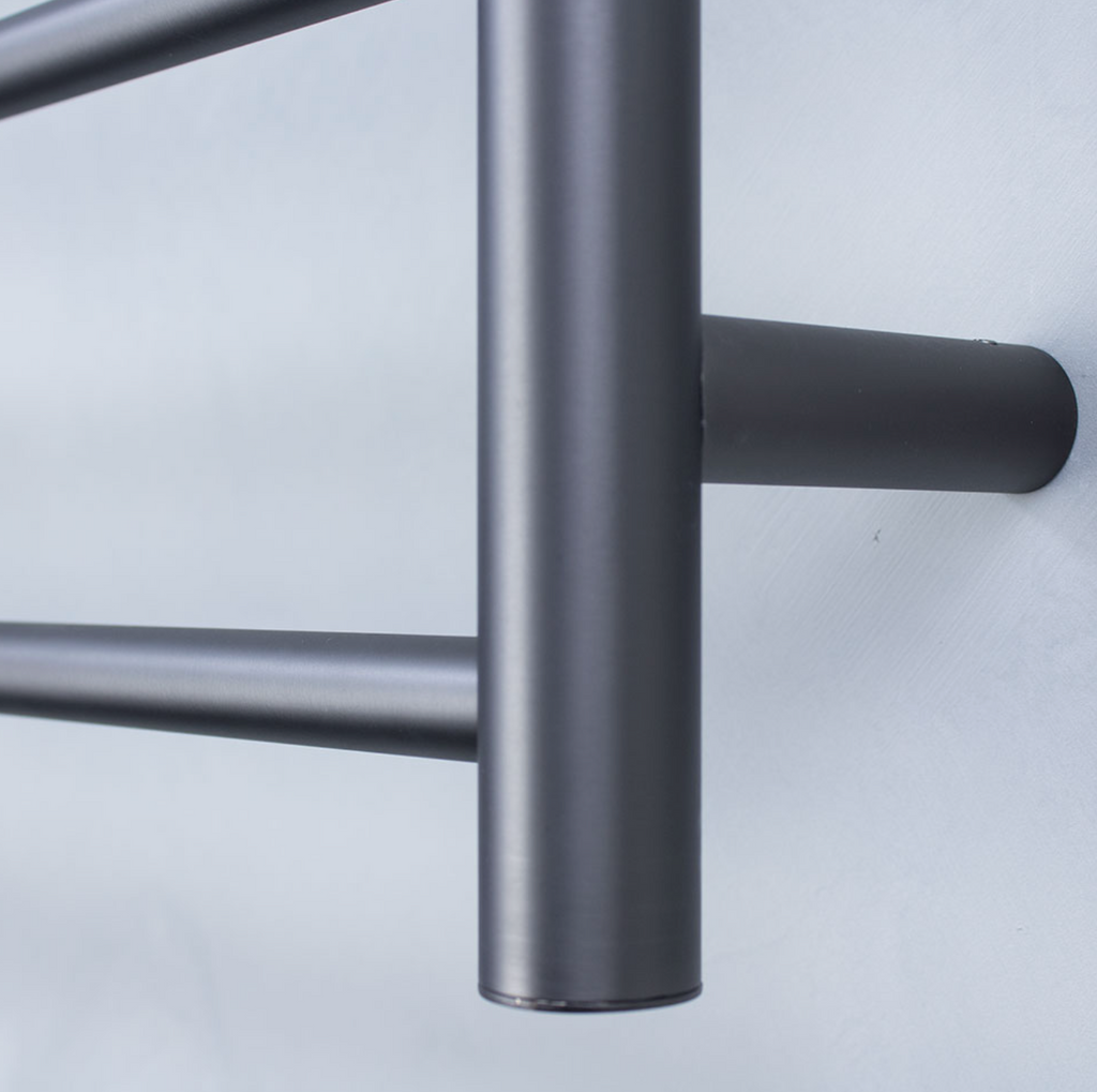 Radiant Heating Round Bars 240V Heated Towel Rails Gunmetal Grey 600 x 1100