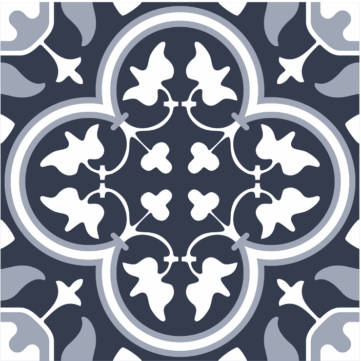 Indigo Dark Blue Matt Encaustic Look Tile