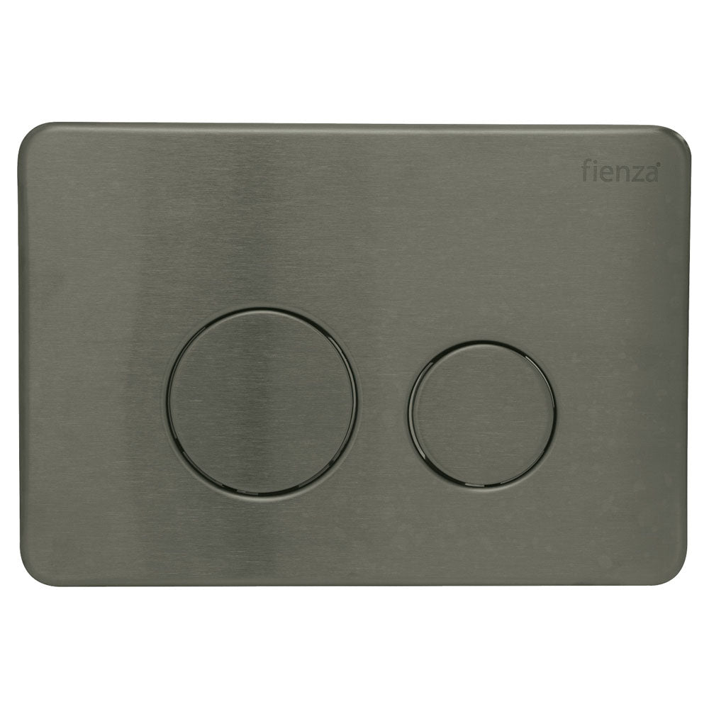 R&T PVD Gun Metal Round Button Flush Plate - Wellsons
