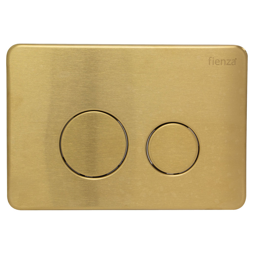 R&T PVD Urban Brass Round Button Flush Plate - Wellsons