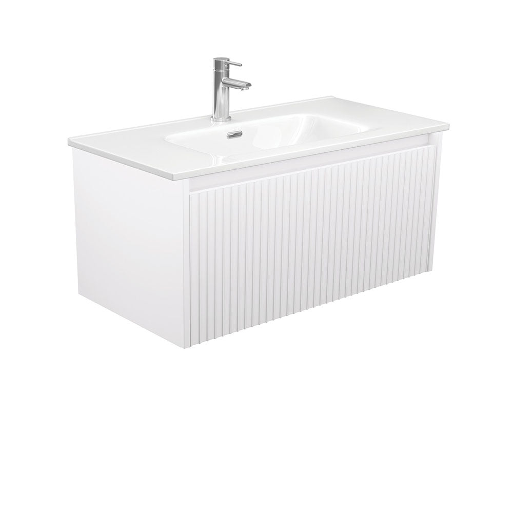 Fienza Alina Joli Moulded Basin Top Wall hung Vanity Satin White