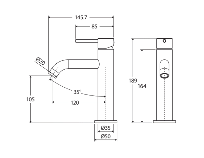 Fienza Kaya Basin Mixer - Brushed Nickel