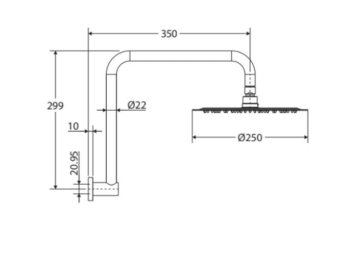 Fienza Kaya Gooseneck Shower Arm Set - Urban Brass
