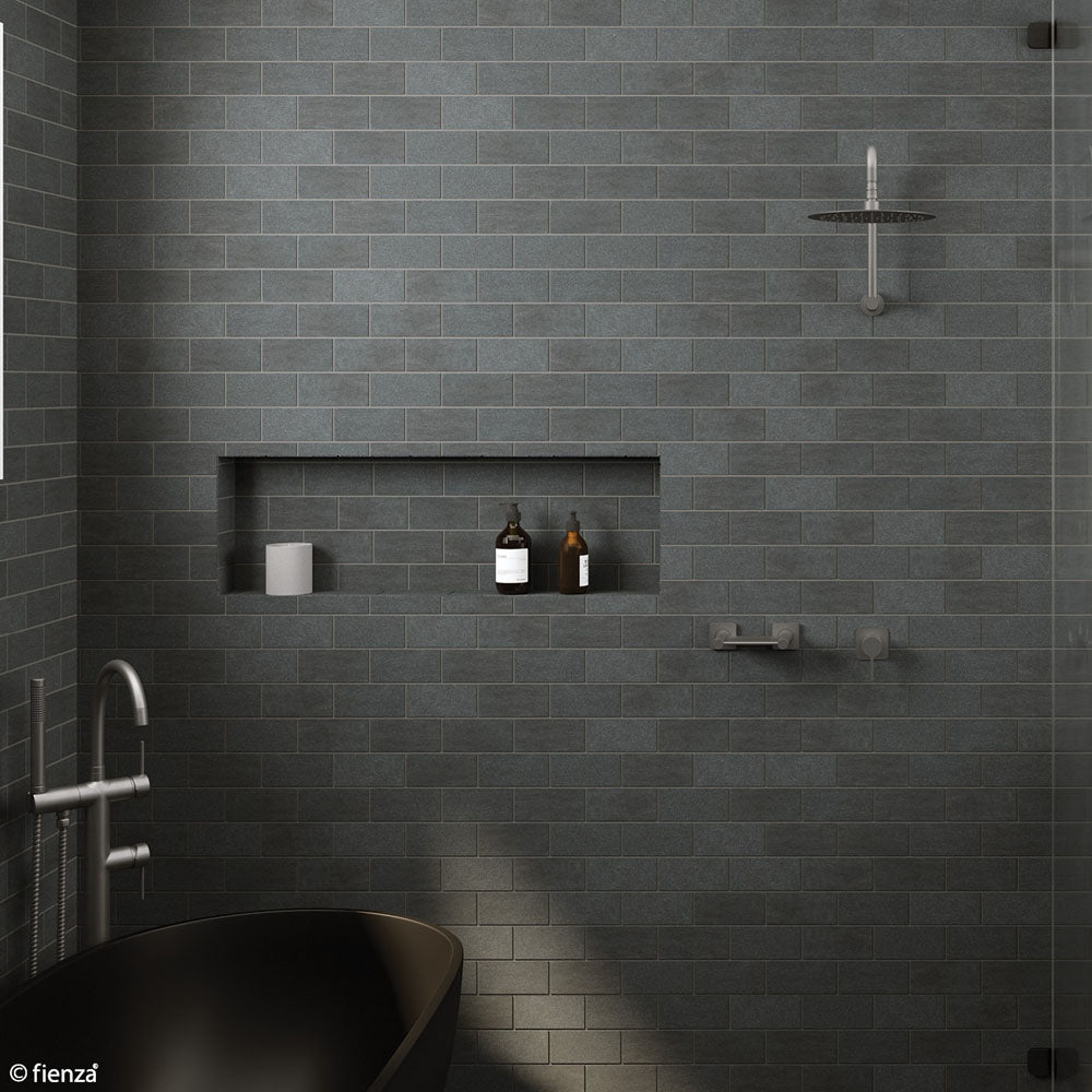 Fienza Kaya Gooseneck Shower Arm Set - Gunmetal Grey