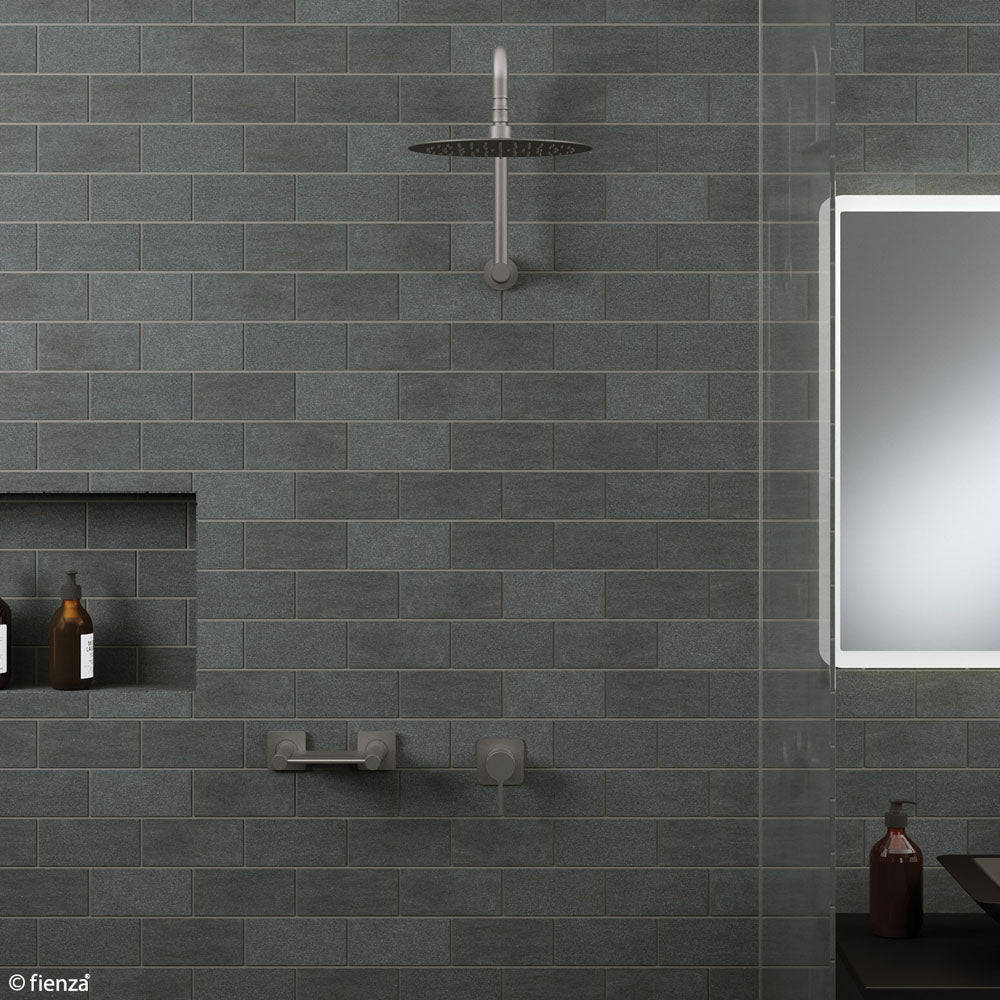 Fienza Kaya Small Round Plate Wall Mixer - Gunmetal Grey