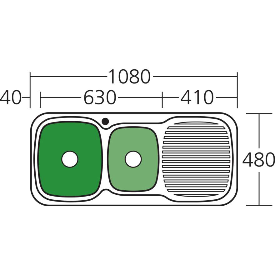 Oliveri Lakeland 1 & 3/4 Bowl Sink With Drainer