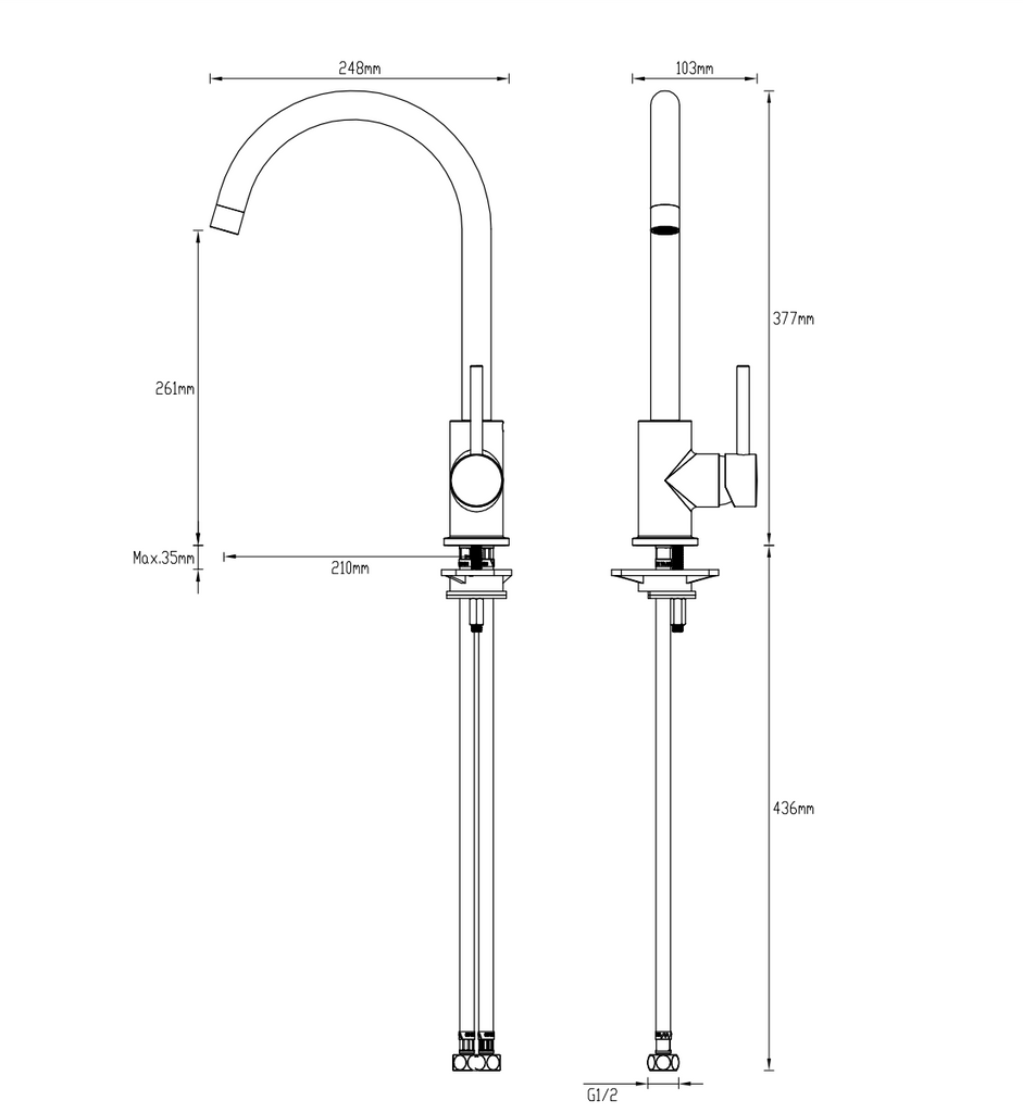 Gareth Ashton Lucia Goose Sidelever Mixer - Matte Black