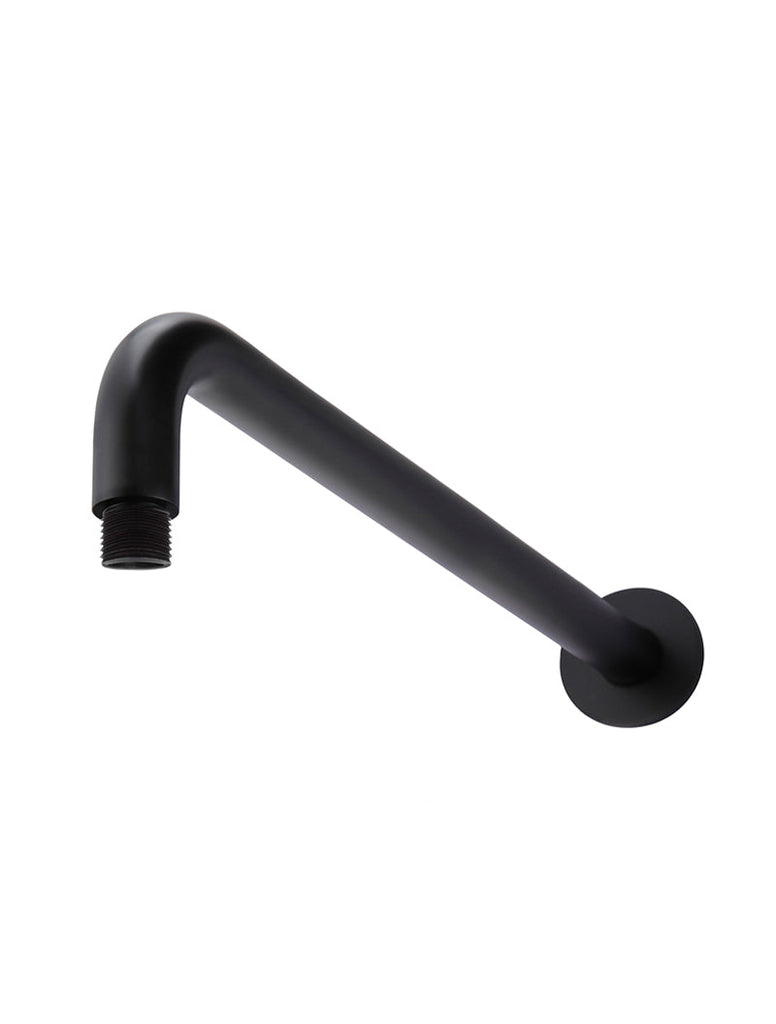 Meir Round Wall Shower Curved Arm - Matte Black