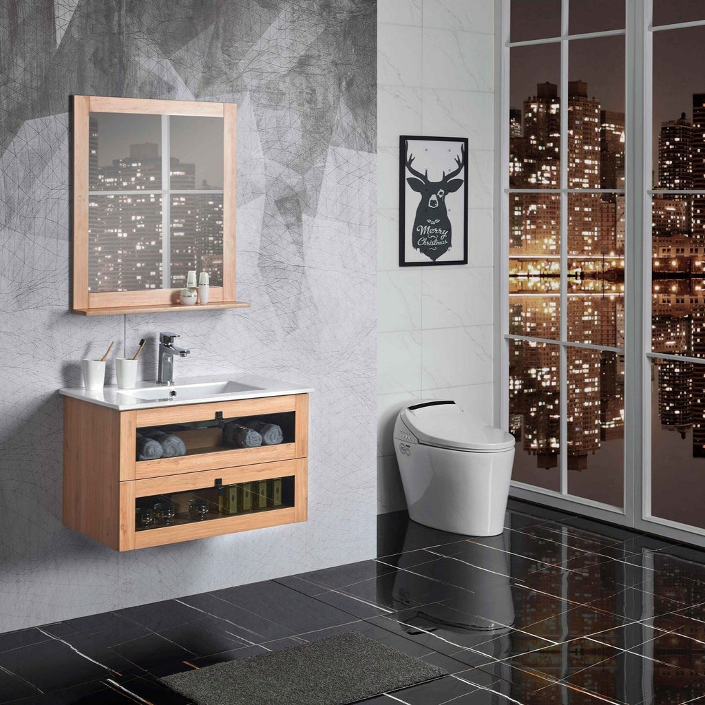Belbagno Manhattan Wall Hung Vanity 800mm - White Oak - Wellsons