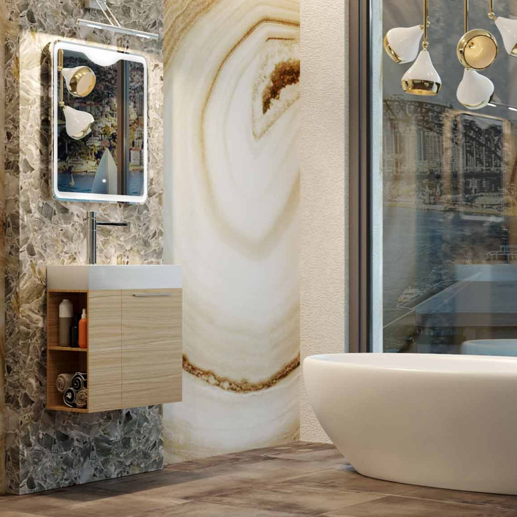 Belbagno Maria Wall Hung Vanity 600mm - Maple Oak - Wellsons