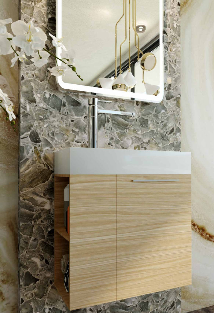 Belbagno Maria Wall Hung Vanity 600mm - Maple Oak - Wellsons