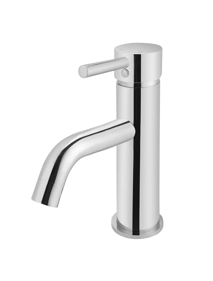 Meir Round Basin Mixer Curved - Chrome
