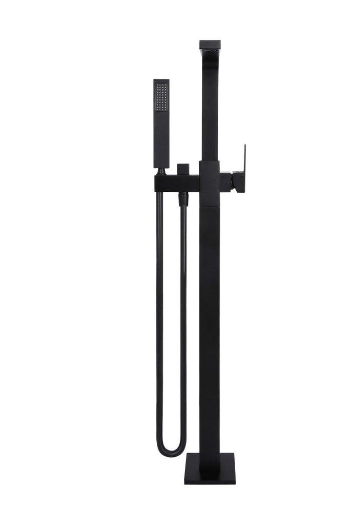 Meir Square Freestanding Bath Spout and Hand Shower - Matte Black