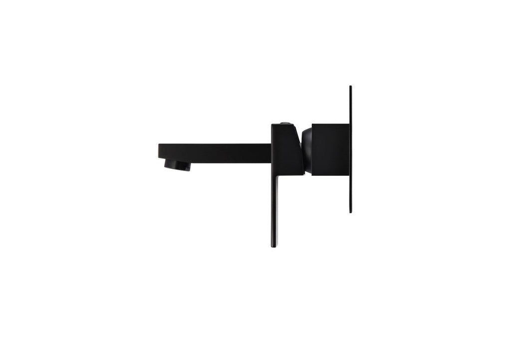 Meir Square Wall Basin Mixer And Spout - Matte Black