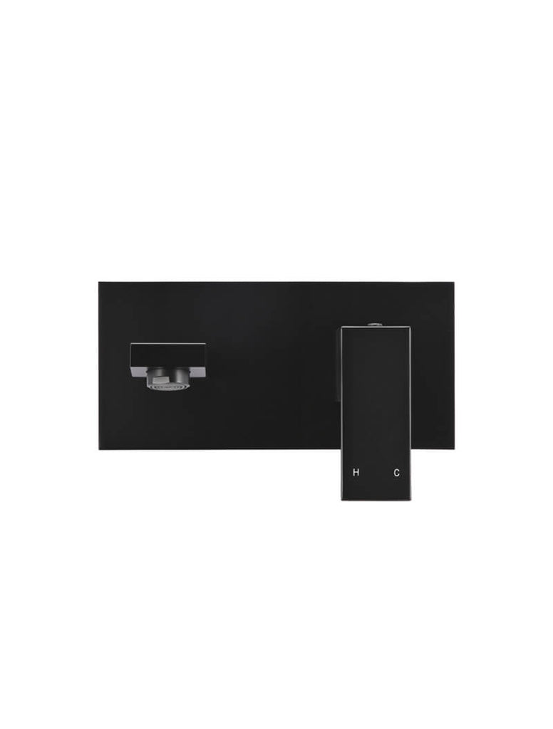 Meir Square Wall Basin Mixer And Spout - Matte Black