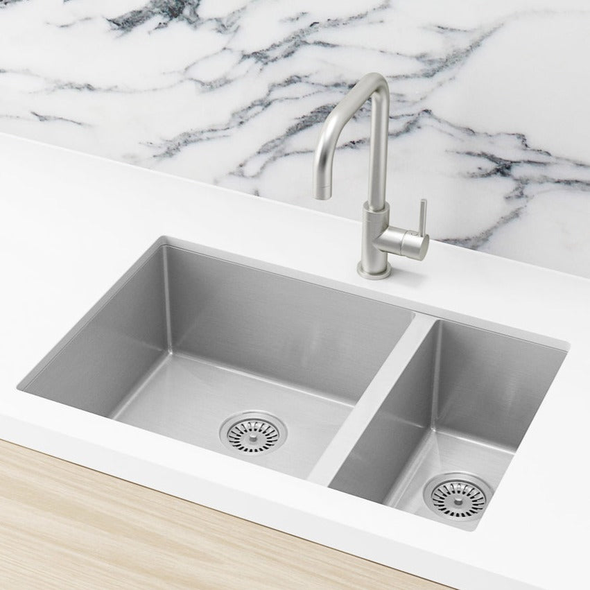 Meir Kitchen Sink 1 & 1/2 Bowl 670 x 440 - Brushed Nickel