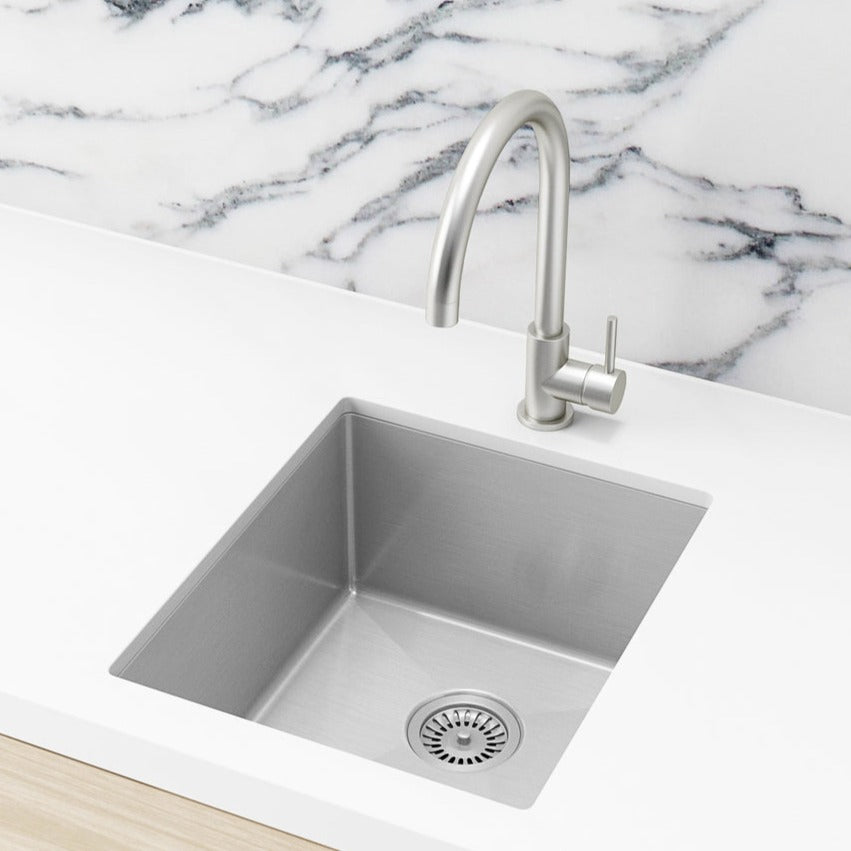 Meir Kitchen Single Bowl 380 x 440 - Brushed Nickel
