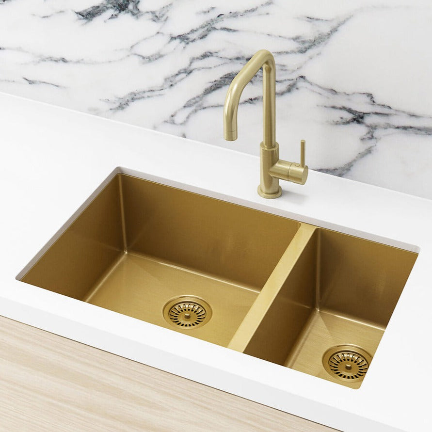 Meir Kitchen Sink 1 & 1/2 Bowl 670 x 440 - Brushed Gold