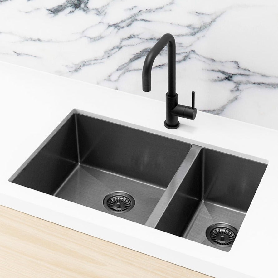 Meir Kitchen Sink 1 & 1/2 Bowl 670 x 440 - Gunmetal Black