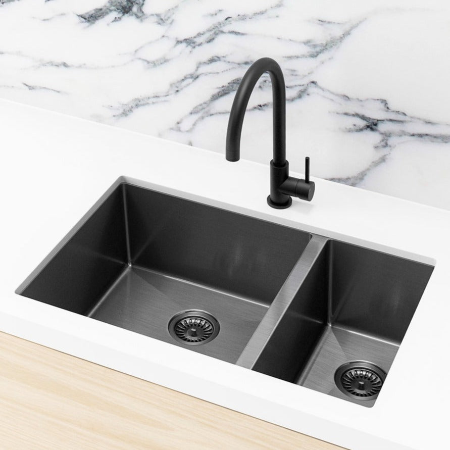 Meir Kitchen Sink 1 & 1/2 Bowl 670 x 440 - Gunmetal Black