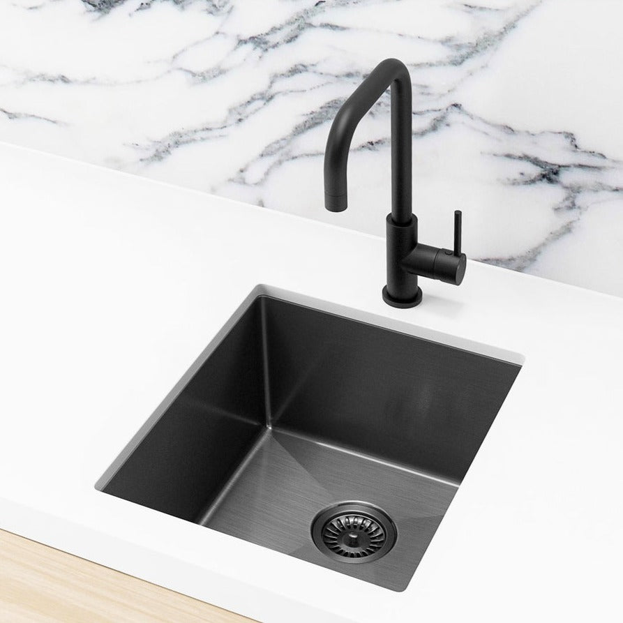 Meir Kitchen Single Bowl 380 x 440 - Gunmetal Black
